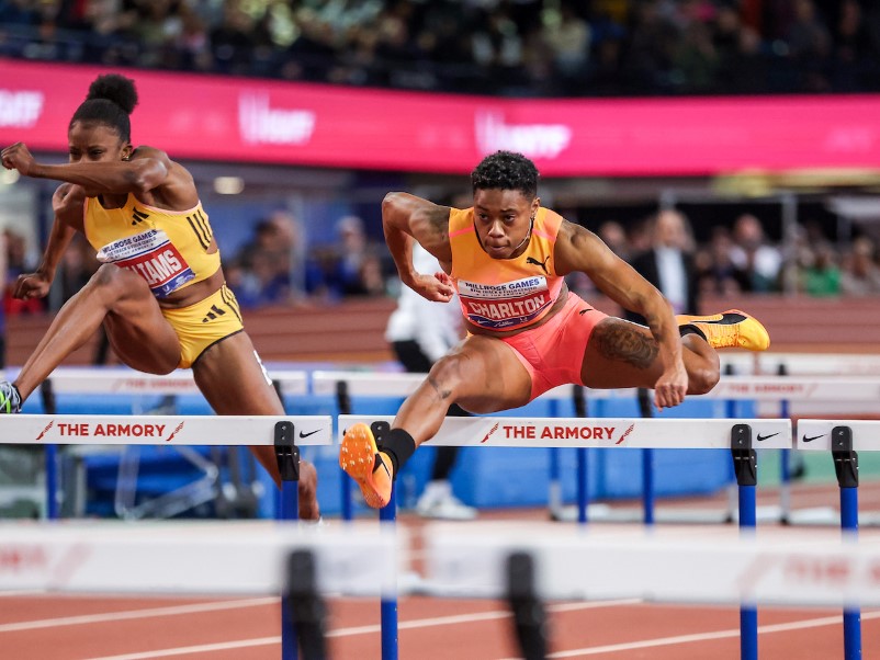 Devynne Charlton breaks the women's 60m indoor world record at the